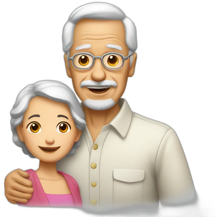 Abuelo con nieta emoji