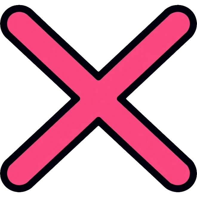 hot pink X mark, wrong symbol emoji