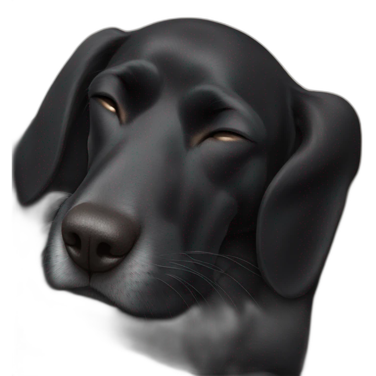 all black hound dog sleeping emoji