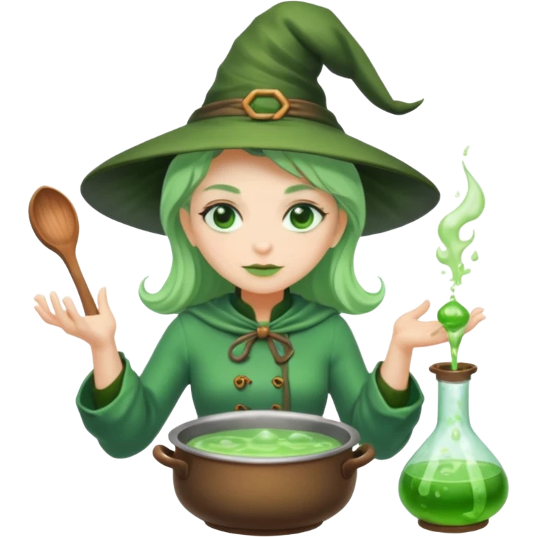 green witch cooking potion emoji