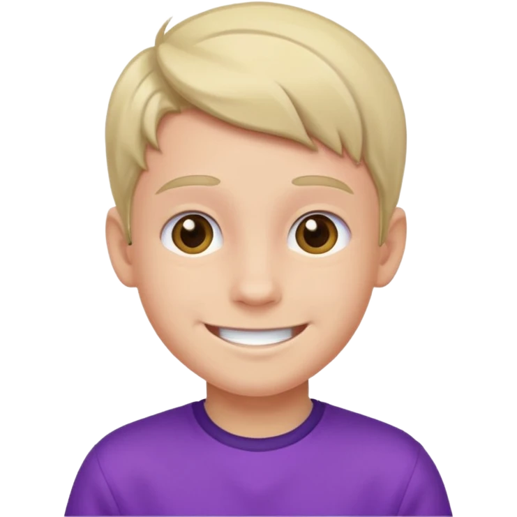 پسری با لباس بنفش emoji