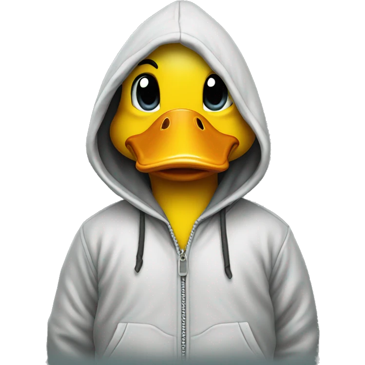 Duck wearing a hoodie emoji