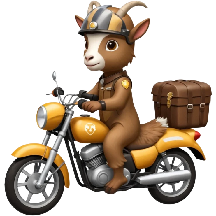 Goat on motorbike emoji