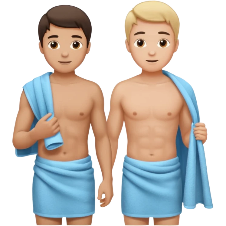 un niño y un hombre tirando de una toalla en cada extremo emoji