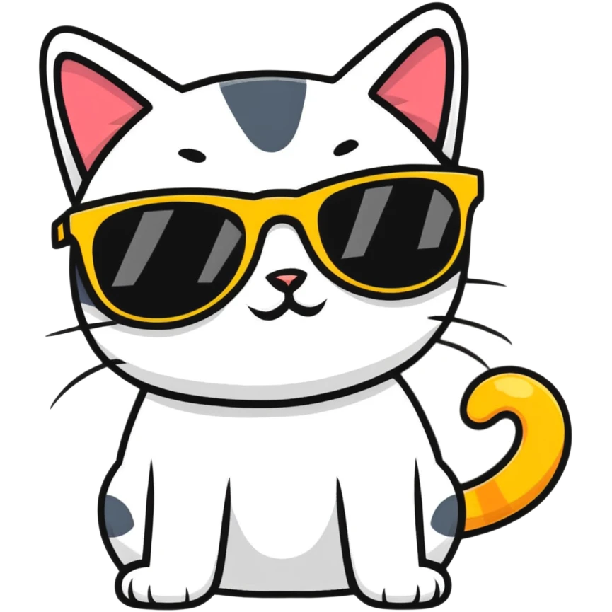 Cat with sunglasses emoji