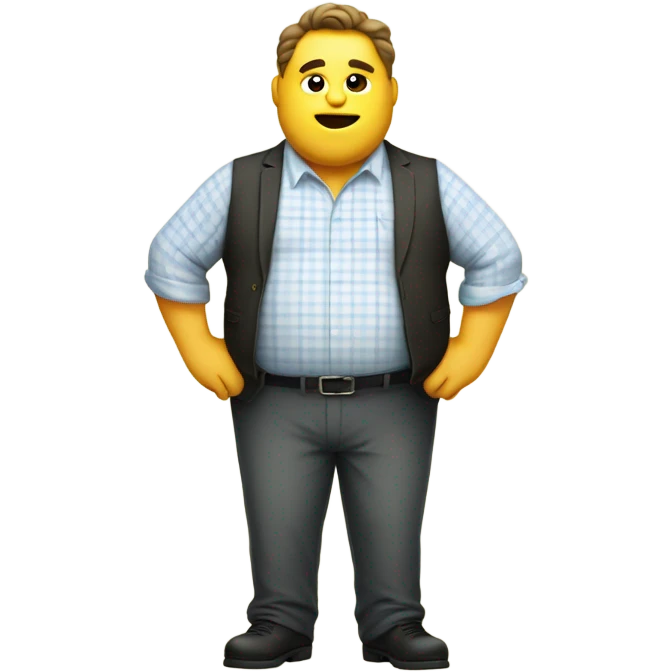 Fat man with shirt saying I love Vermont emoji