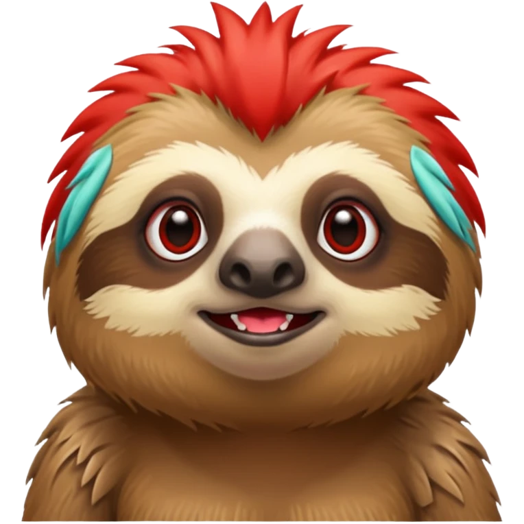 sloth with a red mohawk emoji