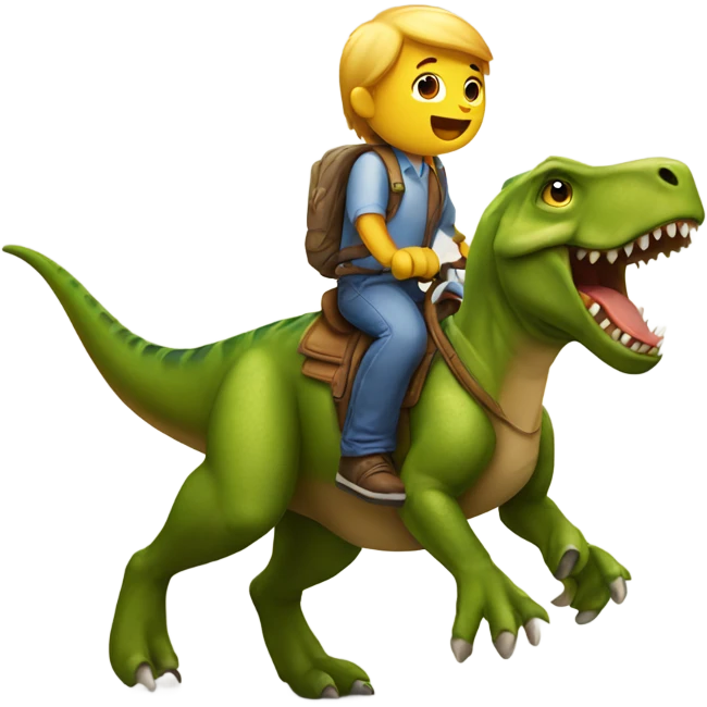 Dog riding a dinosaur  emoji