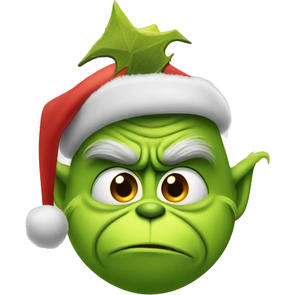 Grinch with a Christmas tree emoji