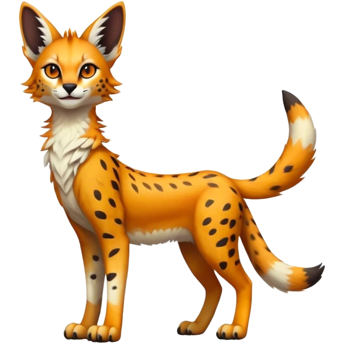 Epic Cute Dark Warm Sergal-Serval-Vernid full body emoji