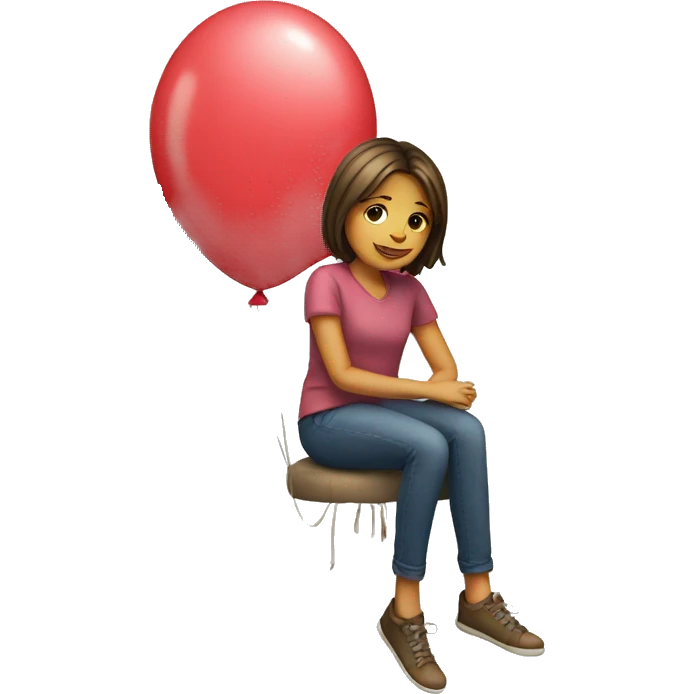 Girl sitting on balloon emoji