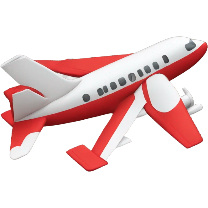 Plane with red wrapping in body and tail emoji