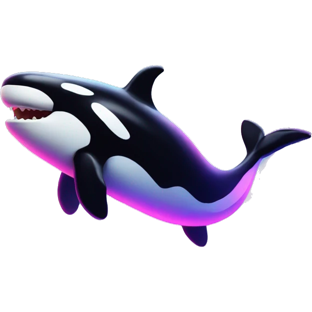 neon orca jumping emoji