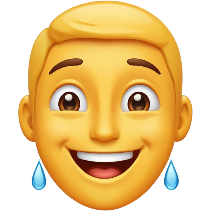 Super happy face with cheers of joy streaming down emoji