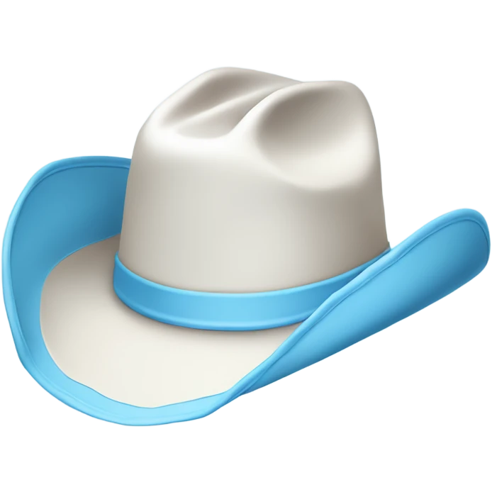White and baby blue Cowboy hat emoji