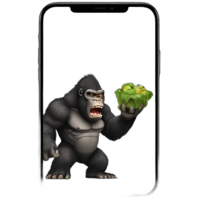 Angry king kong with iPhone  emoji