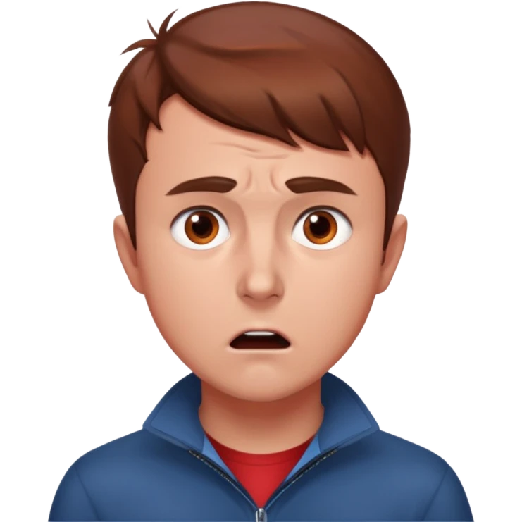 Charlie kirk with red speck on neck and scared expression on face emoji