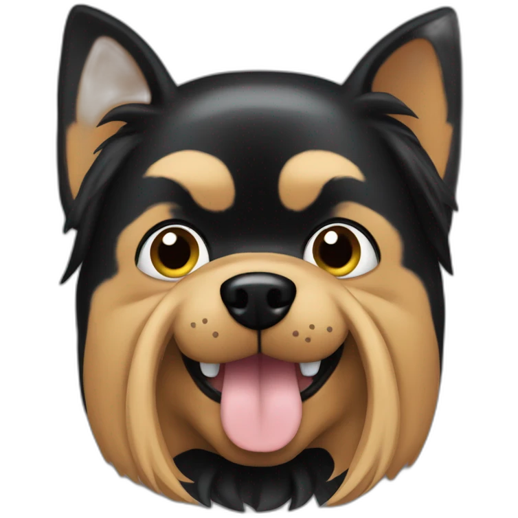 Dog Batman Yorkshire ears up emoji