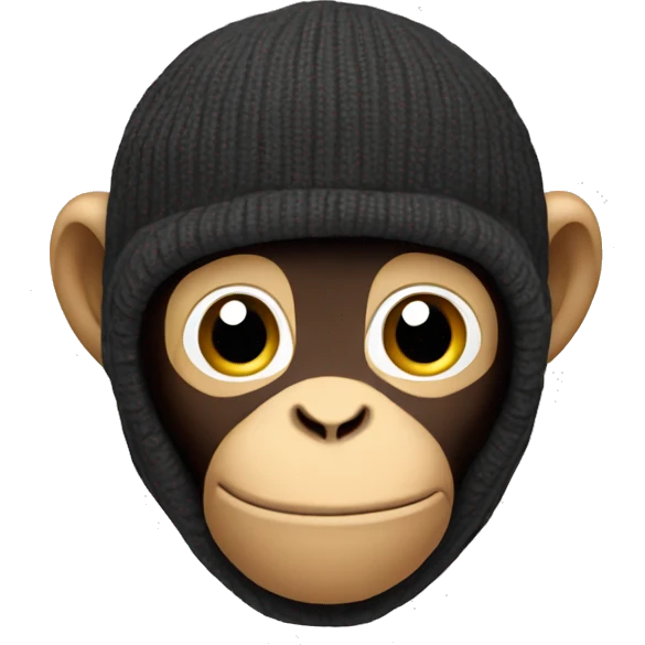 Monkey emoji with balaclava emoji