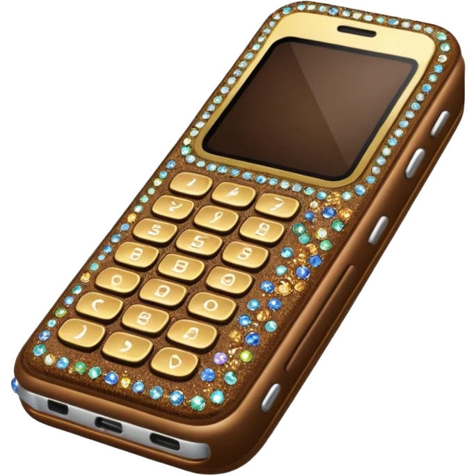 Brown bedazzled flip phone emoji
