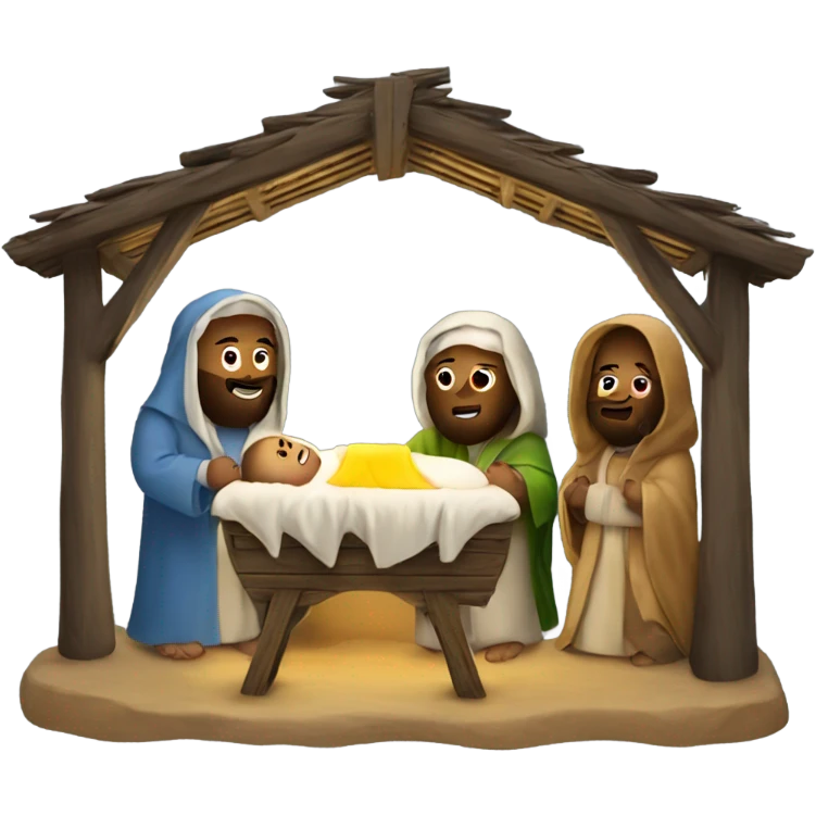 Holy manger scene Jewish people emoji