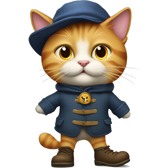 Puss in Boots standing in two legs wearing cap and boots emoji