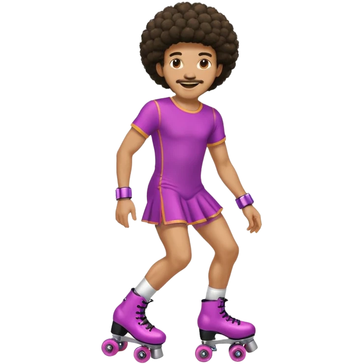 man afro hair disco dress and roller skate emoji