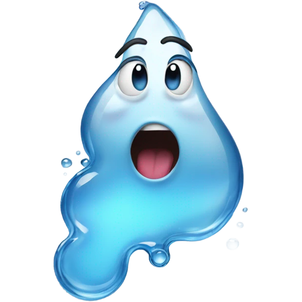 Water drop scream emoji