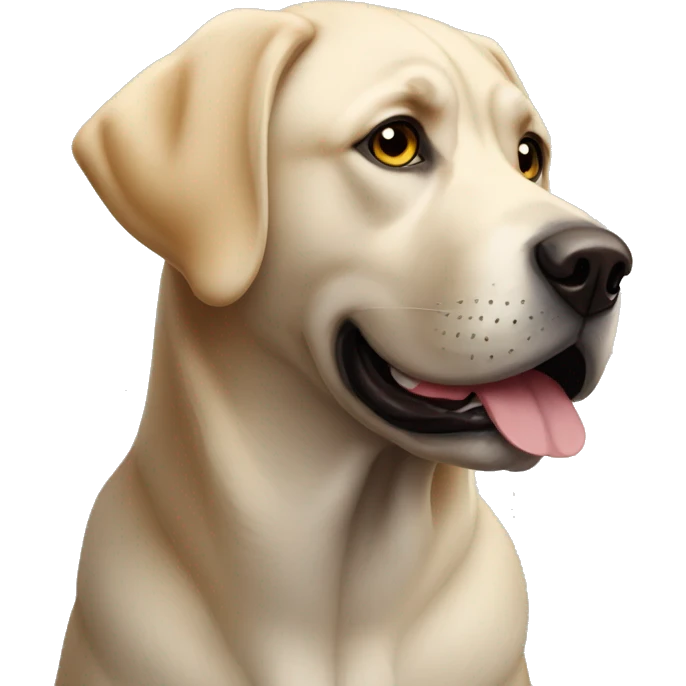 Perro Labrador con miedo emoji