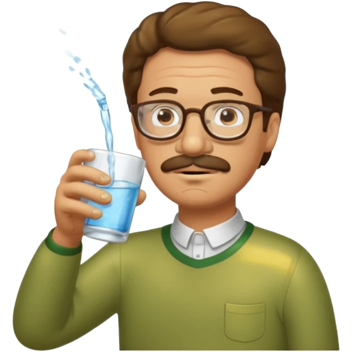 Ned Flanders drinking water in a glass emoji