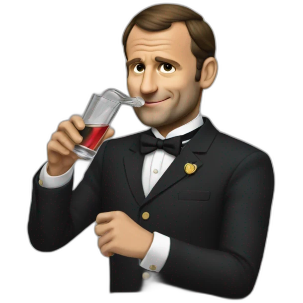 Macron-drinking-vodka emoji