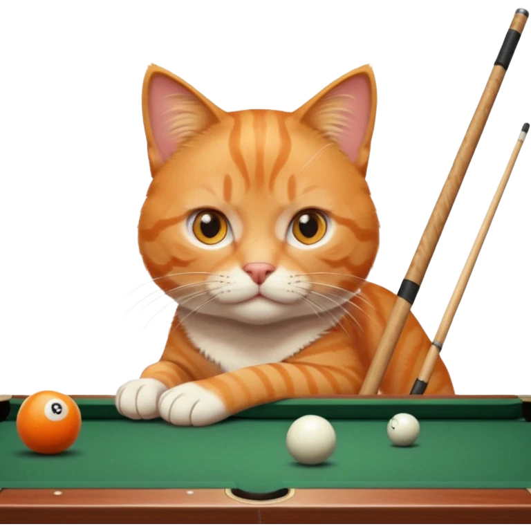 cat playing billiards emoji