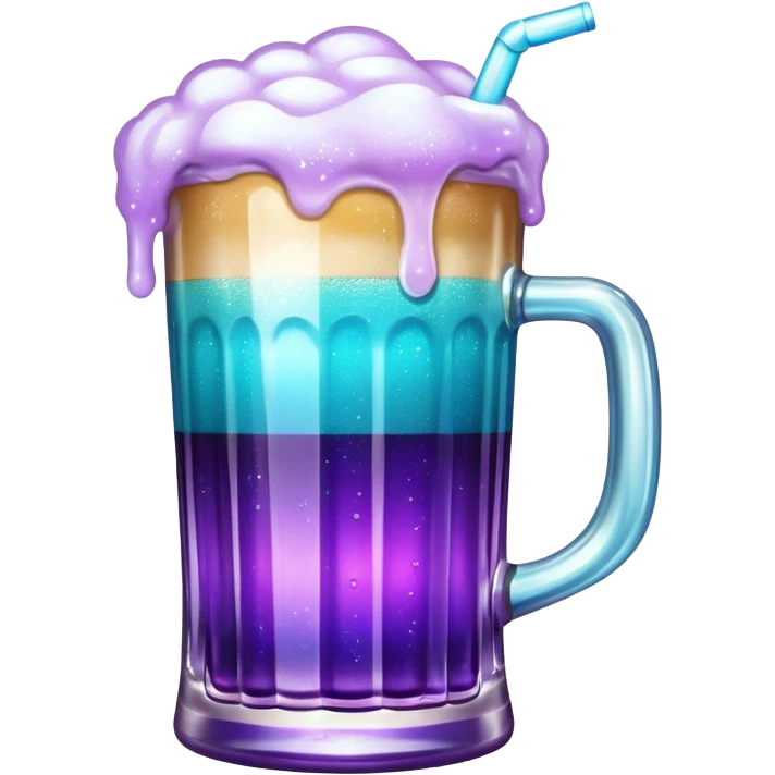 glitter cian and purple beer
 emoji