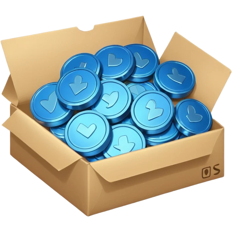 blue coins credit in a package emoji
