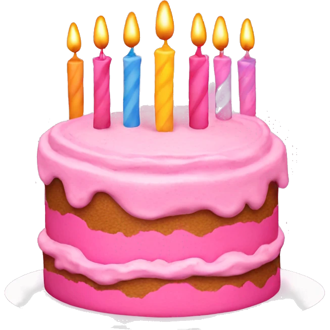 Pink birthday cake emoji