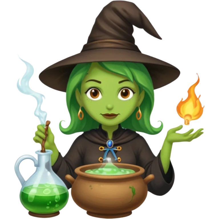 green witch cooking potion emoji