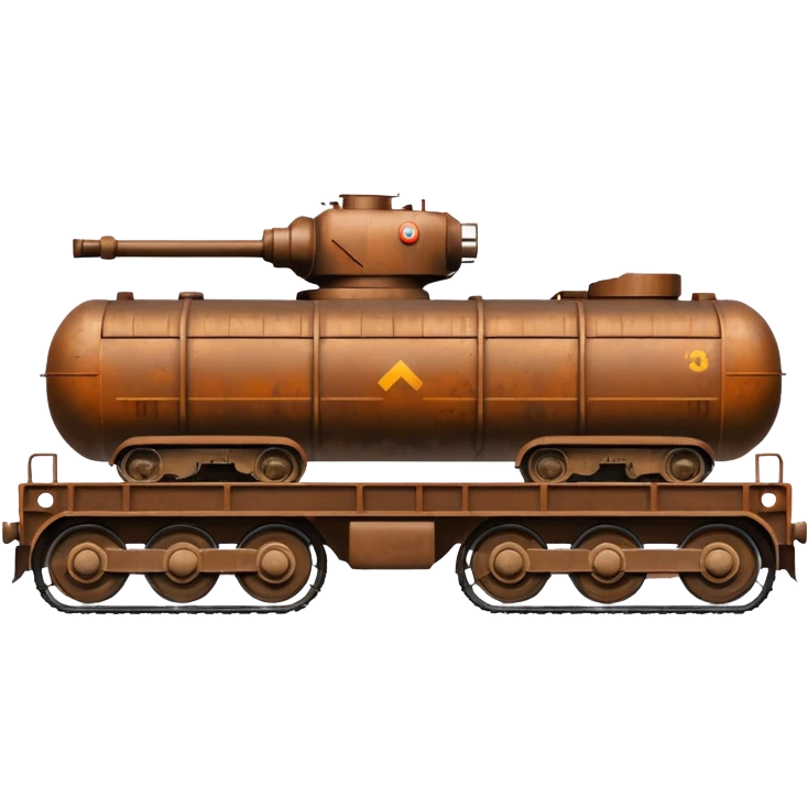 ordinary cargo train transporting military equipment such as tanks and trucks, variant 3 emoji