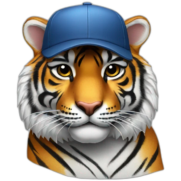 Tiger with cap and sunglasses emoji