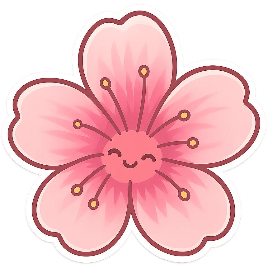 die cut kawaii sticker emoji
