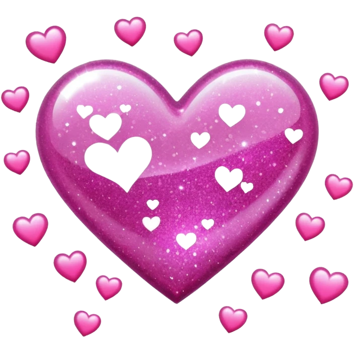 pink glitter sparkling shiny with heart shapes emoji