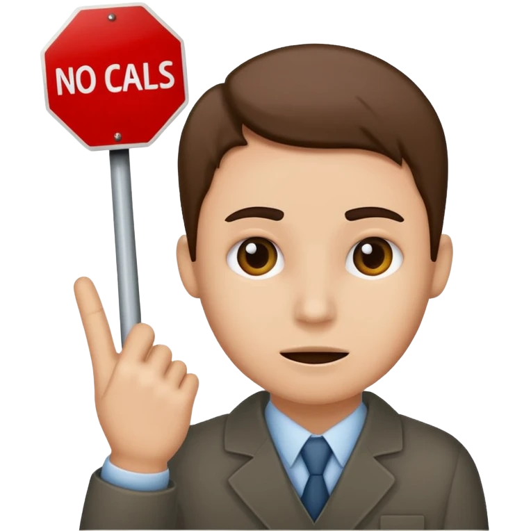 Person walking with sign that says no calls on strike emoji