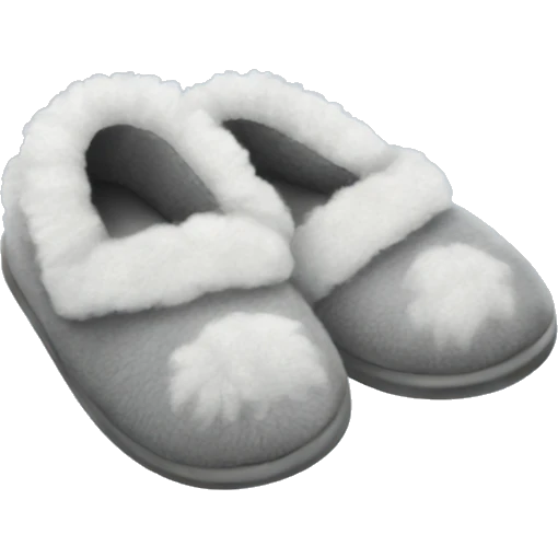 Fluffy gray slippers emoji