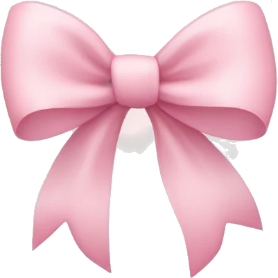 Pale pink heart with pastel pink ribbon bow emoji