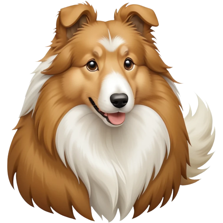 Rough Collie dog with long flowing fur emoji