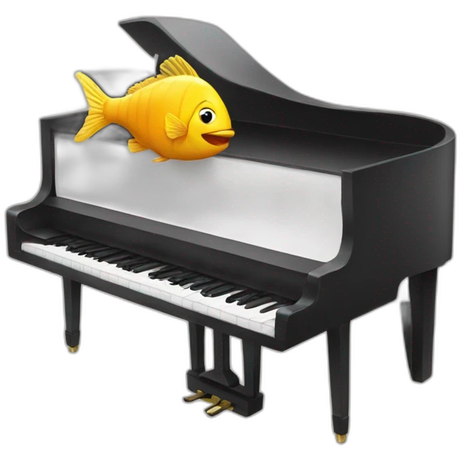Fish playing piano emoji