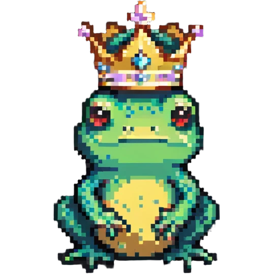tiny crowned frog emoji