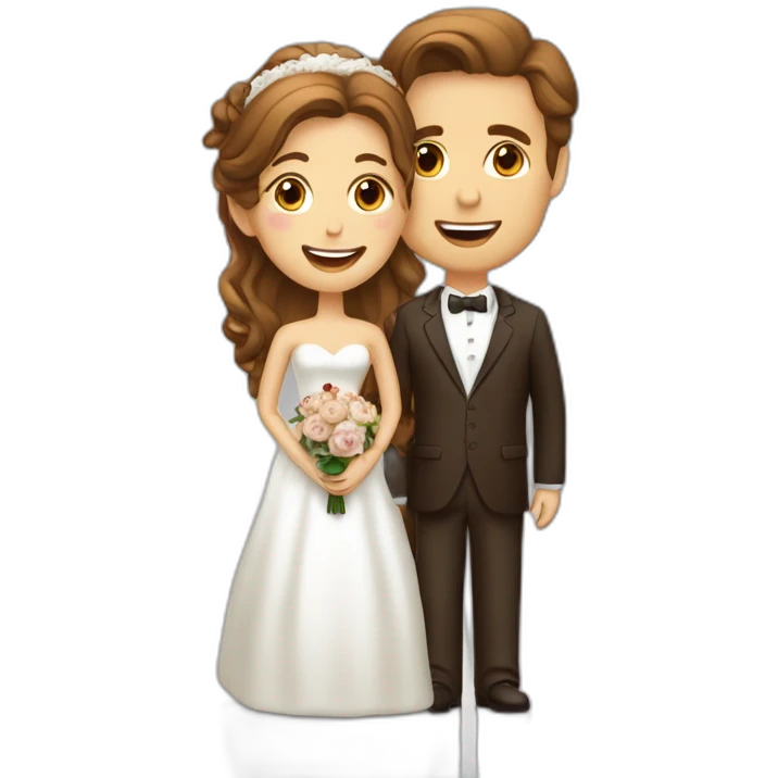couple mariage homme blanc femme marron  emoji