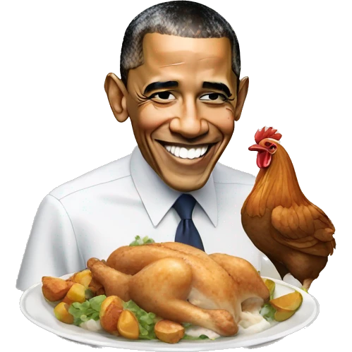 Barack Obama Barack Obama qui mange du poulet  emoji