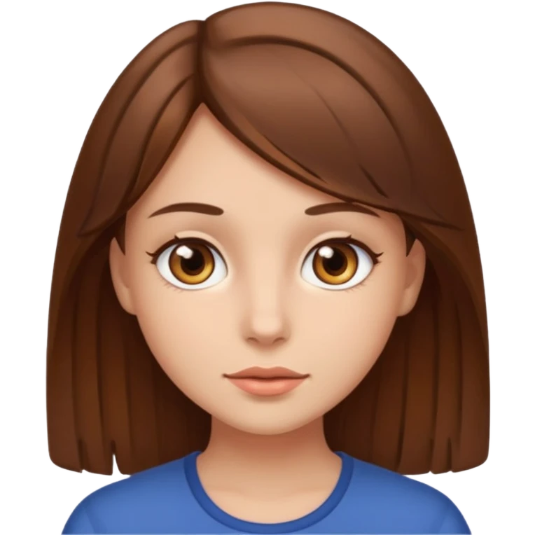 Brown haired girl with brown eyes  emoji