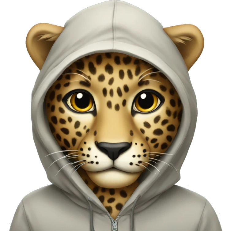Leopard with a hoodie  emoji